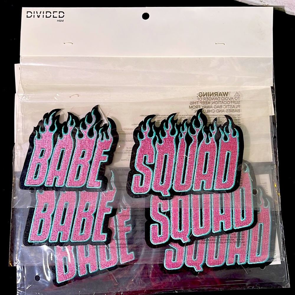 BABE SQUAD iron on patches SET OF 3